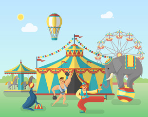 Circus Performance In Park Poster