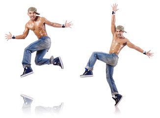 Dancer dancing dances isolated on white