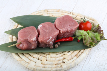 Raw pork fillet mignon