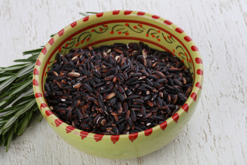 Wild rice in the bowl