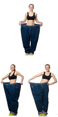 Composite photo of woman in dieting concept