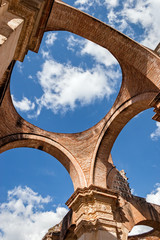 The rooftop in ruins of the Antigua Guatemala San José cathedral