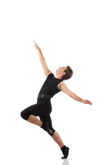 Obraz premium Young dancer isolated on the white