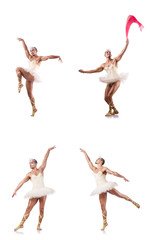 Fototapeta na wymiar Man in ballet tutu isolated on white
