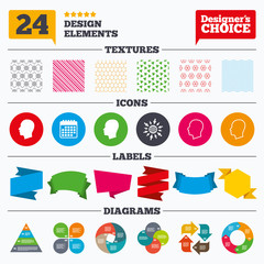 Head icons. Male and female human symbols.