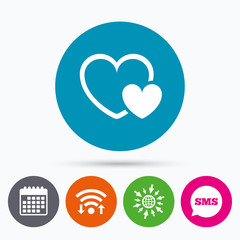 Hearts sign icon. Love symbol.