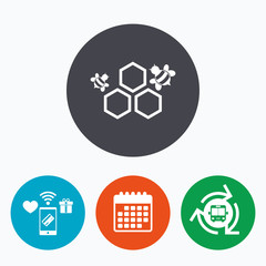 Obraz premium Honeycomb sign icon. Honey cells symbol.