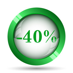 40 percent discount icon