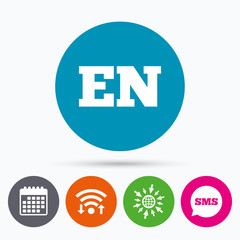 Fototapeta premium English language sign icon. EN translation.