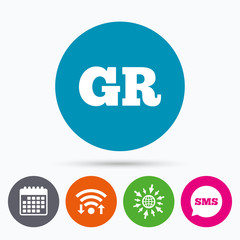 Greek language sign icon. GR Greece translation