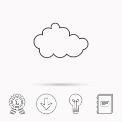 Cloud icon. Overcast weather sign.