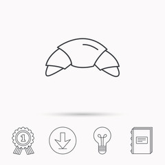 Croissant icon. Bread bun sign.