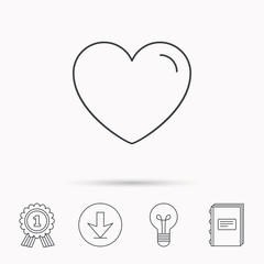 Love heart icon. Life sign.