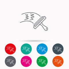 Washing windows icon. Cleaning sign.