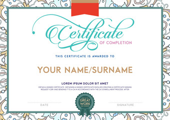 Vector  certificate template.