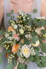 wedding boho bouquet with eucalyptus