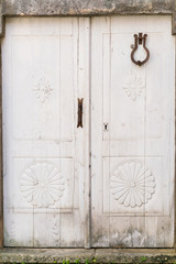 Old white door