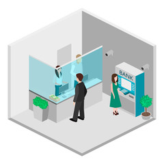 Isometric interior of bank