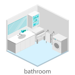 Isometric interior of bathroom