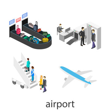 Isometric object of airport