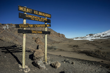 limbing the mount Kilimanjaro, Machame route - Stella Point (5756m) - the last milestone before the top