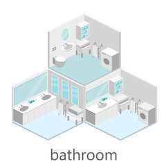 Isometric interior of bathroom