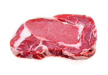 Obraz premium Fresh raw beef steak isolated on white