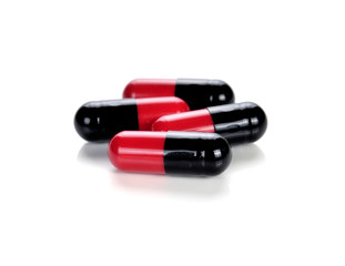 pills capsules isolated on white background