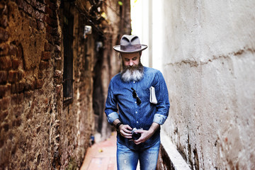 Writer Journalist Man Traveling Walking Concept