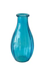 blue color glass bottle vase isolated