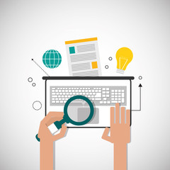 technology design. laptop illustration. media icon