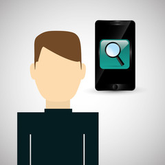 wearable technology design. social media icon. smartphone concep, vector illustration
