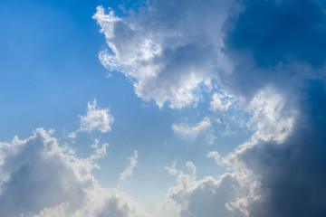 View of Clouds and sky from airplane window