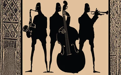 Gartenposter Jazz band in ethnic style design © Isaxar