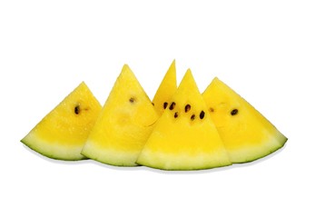 yellow watermelon isolated on white background