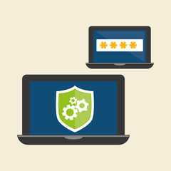 Security system design. technology illustration. protection icon