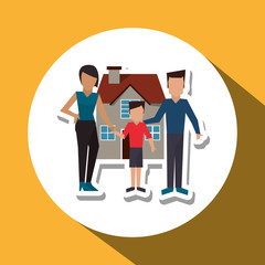 Family design, relationship and home concept, vector illustration