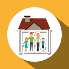 Family design, relationship and home concept, vector illustration
