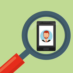 Human resources design. people illustration. search icon