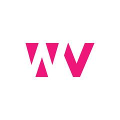 WV Logo. Vector Graphic Branding Letter Element. White Background