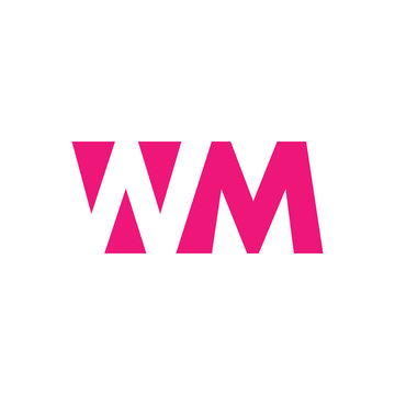 WM Logo. Vector Graphic Branding Letter Element. White Background