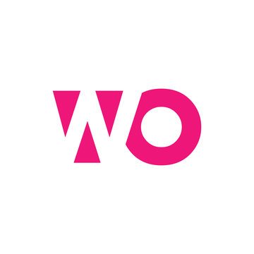 WO Logo. Vector Graphic Branding Letter Element. White Background