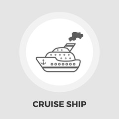 Cruise Ship Vector Flat Icon