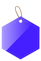 Blue Shining Hexagon Blank Tag