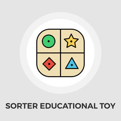 Sorter educational toy vector flat icon