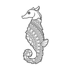 Animal design. Adult coloring concept. white background