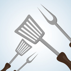 Grill design, supplies and menu concept, editable vector