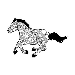 Animal design. Adult coloring concept. white background