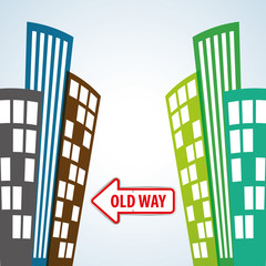 Way design, street and road sign concept, editable vector