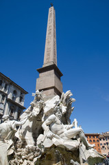 Fototapeta na wymiar Obelisk at Piazza Navona in Rome